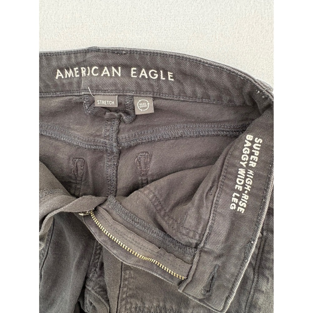American Eagle Outfitters Black High-Rise Baggy Wide-Leg Jeans